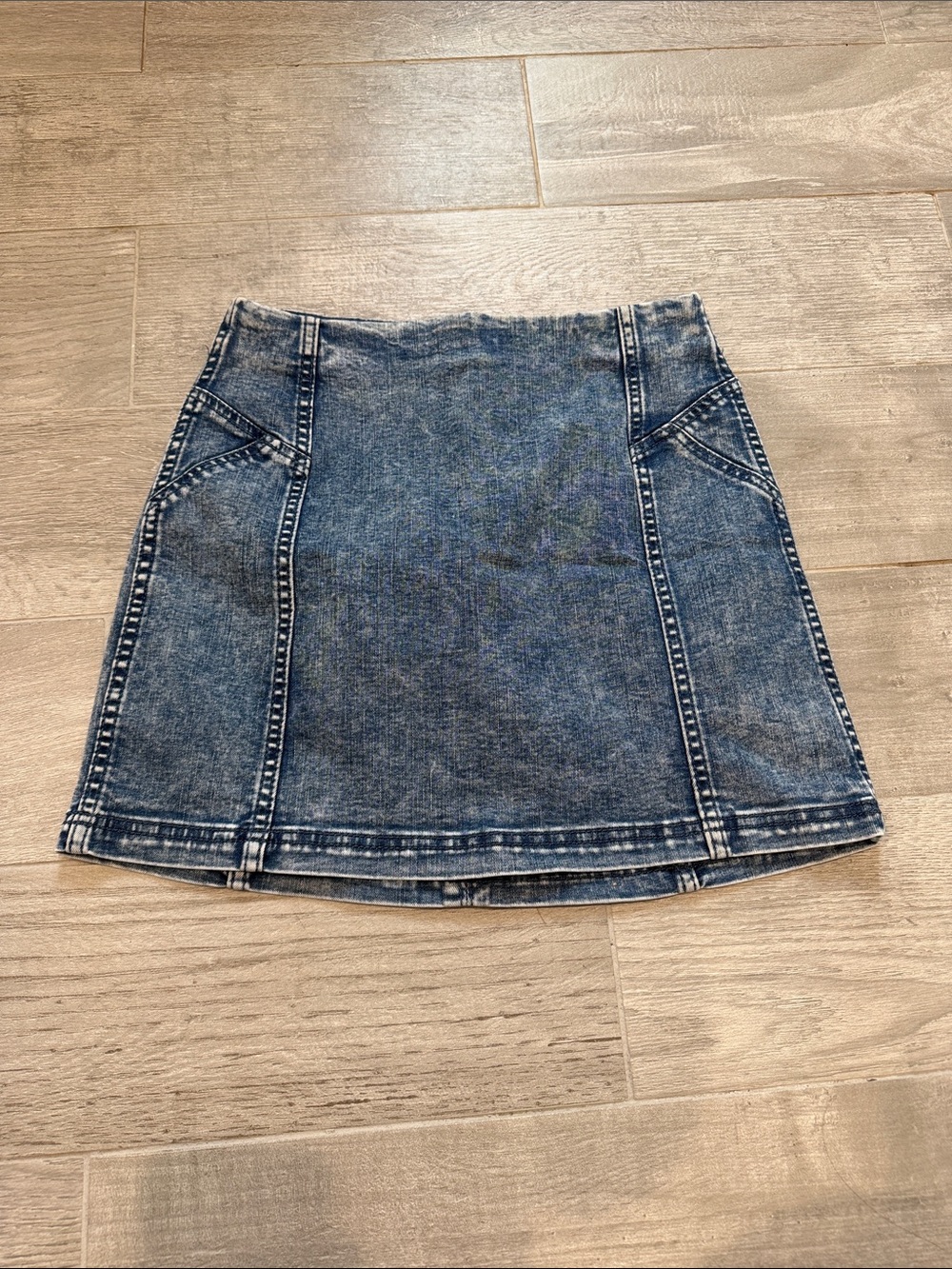 wild fable Acid Wash Denim Mini Skirt - Blue